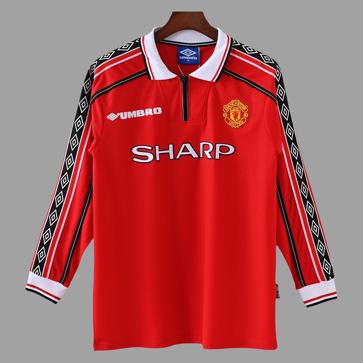 98/00 Manchester United Home Long Sleeve Retro Soccer Jersey