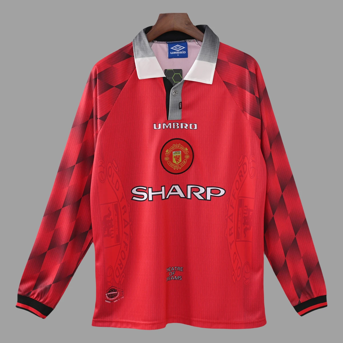 96/98 Manchester United Home Long Sleeve Retro Soccer Jersey