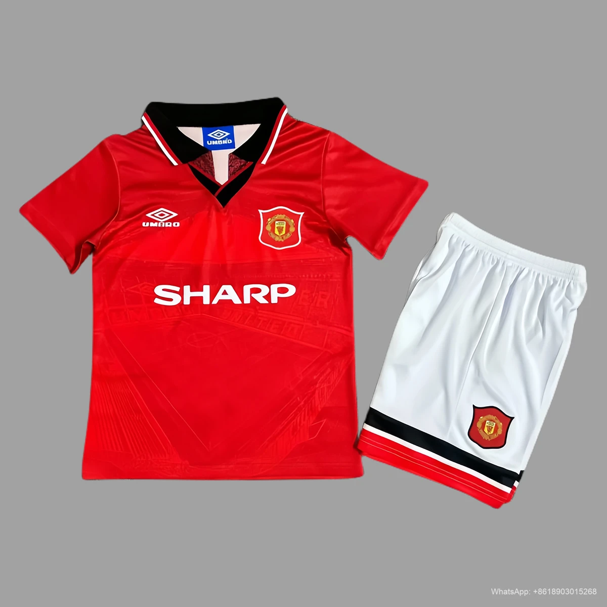 94/95 Manchester United home kids Retro soccer jersey Size 16-28