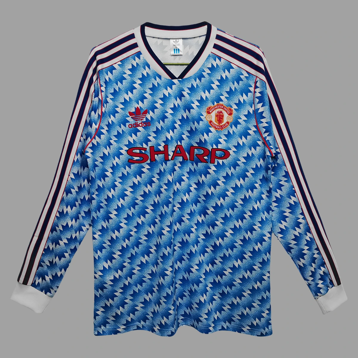 90/92 Manchester United Away Long Sleeve Retro Soccer Jersey