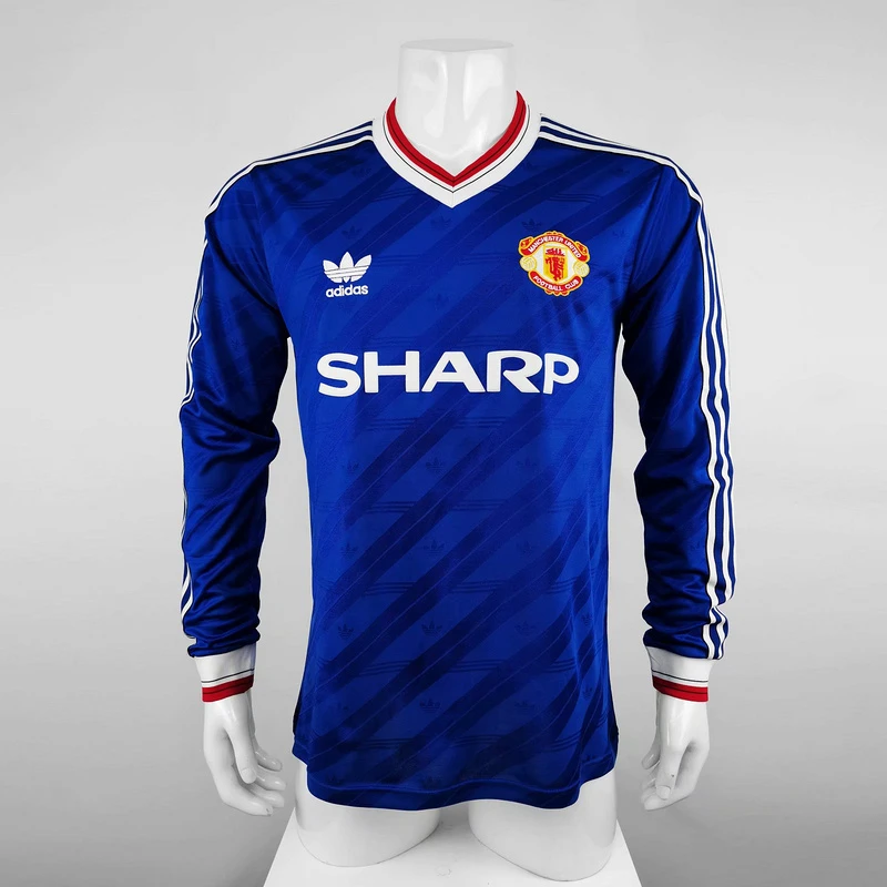 86/88 Manchester United Away Long Sleeve Retro Soccer Jersey