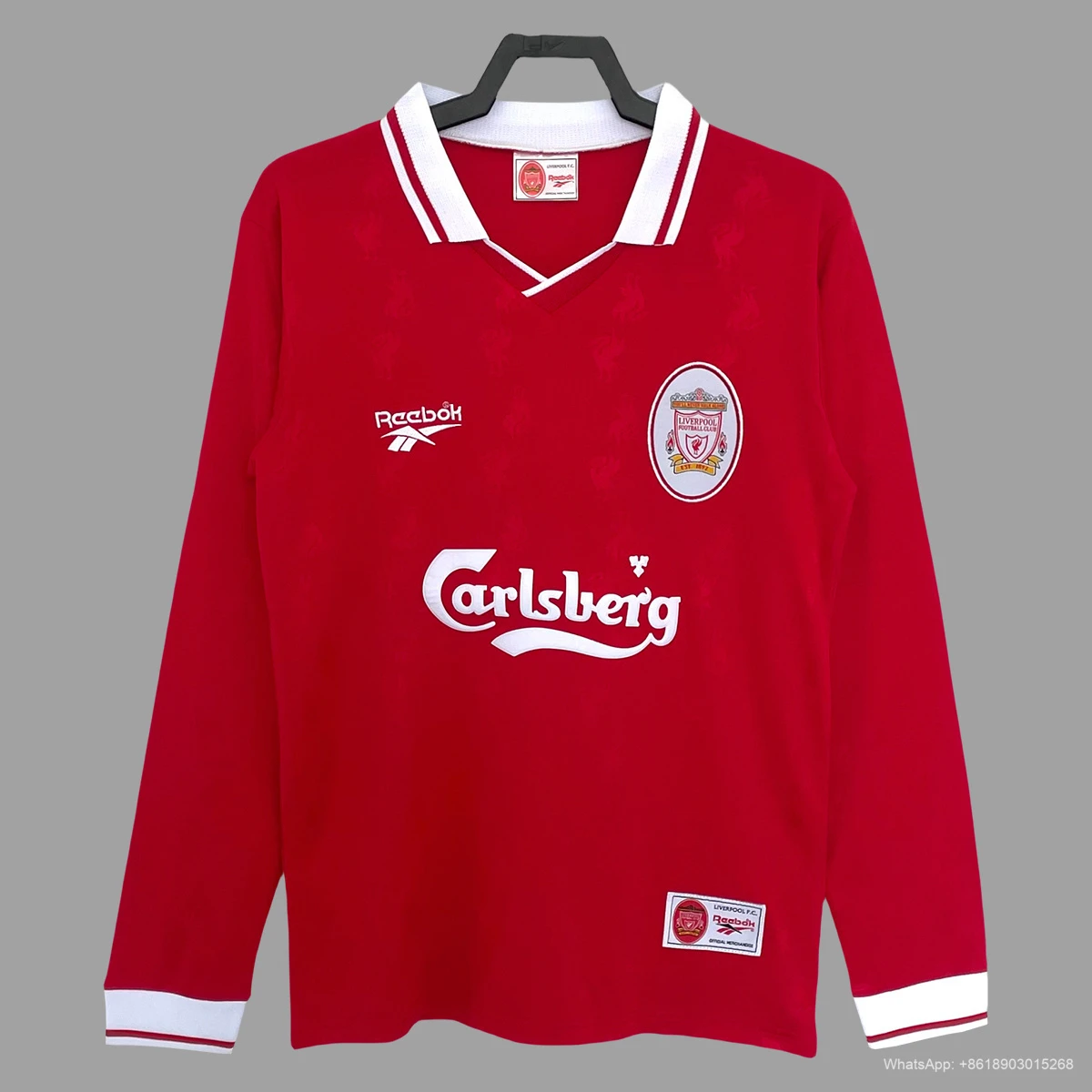 96/97 Liverpool Home Long Sleeve Retro Soccer Jersey