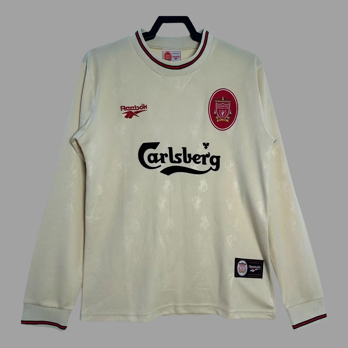 96/97 Liverpool Away Long Sleeve Retro Soccer Jersey