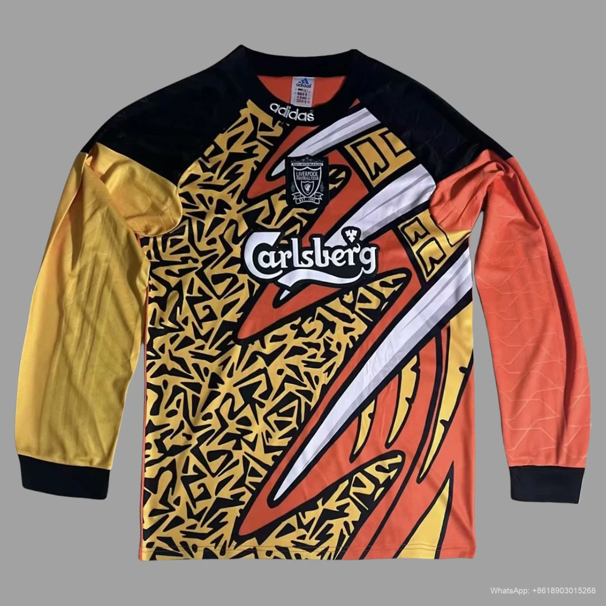 95/96 Liverpool Goalkeeper Orange Long Sleeve Retro Soccer Jersey