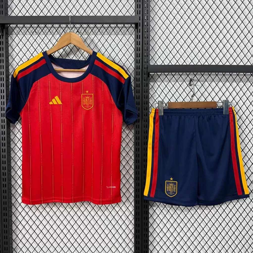 2026 Spain Home Kids Soccer Jersey Size 16-28