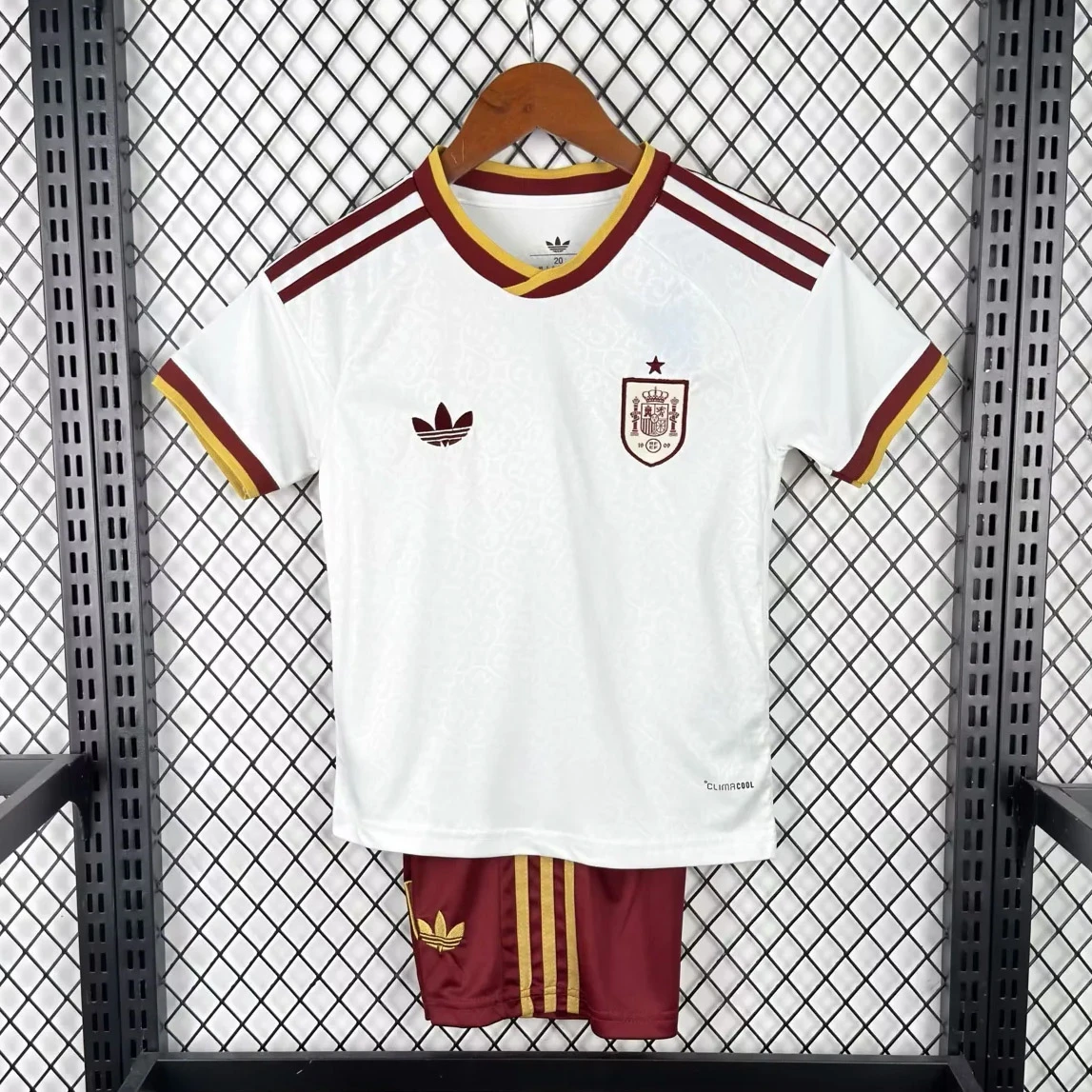 2026 Spain Away Kids Soccer Jersey Size 16-28
