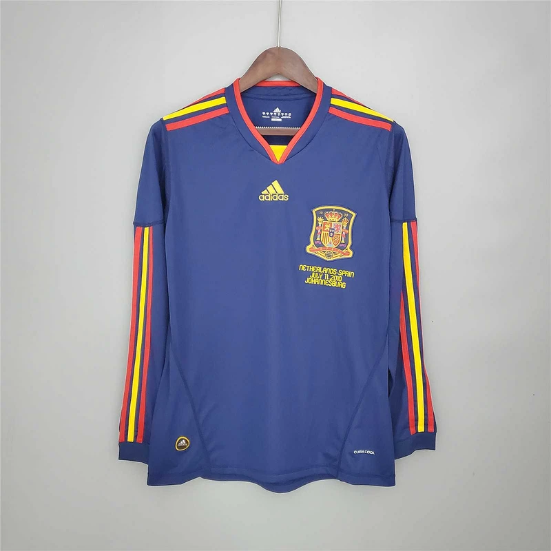 2010 Spain Away Long Sleeve Retro Soccer Jersey