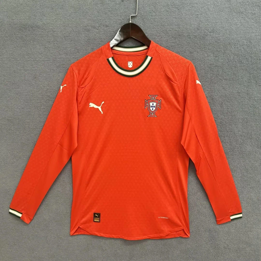 2025 Portugal Home Long Sleeve Player Version Soccer Jersey