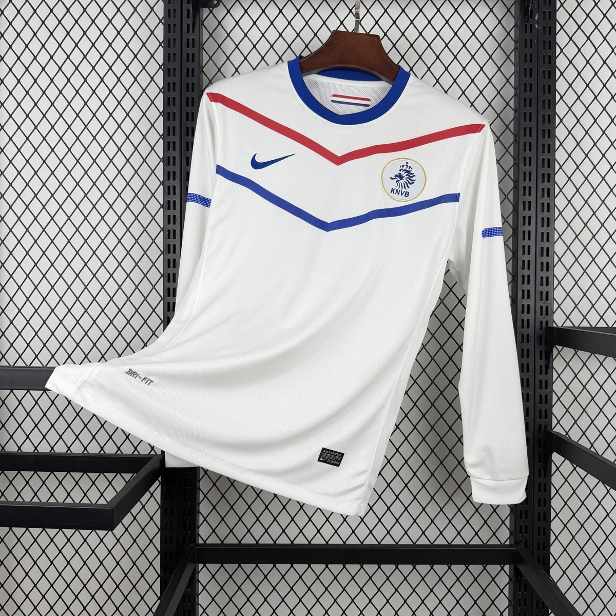 2010 Netherlands Away Long Sleeve Retro Soccer Jersey