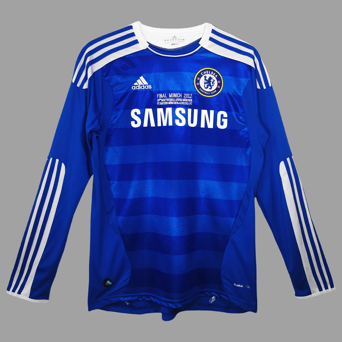 11/12 Chelsea Champions Final Home Long Sleeve Retro Soccer Jersey