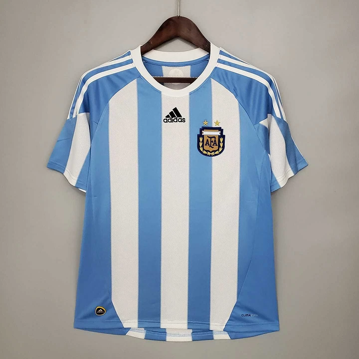 2010 Argentina Home Retro Soccer Jersey