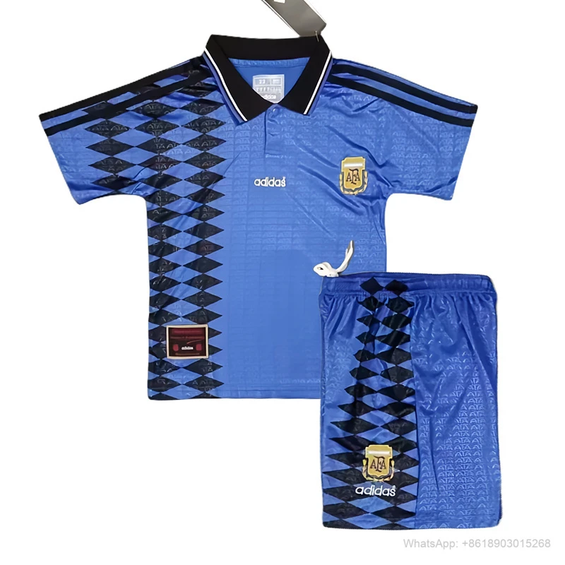 1994 Argentina Away Kids Retro Soccer Jersey Size 16-28