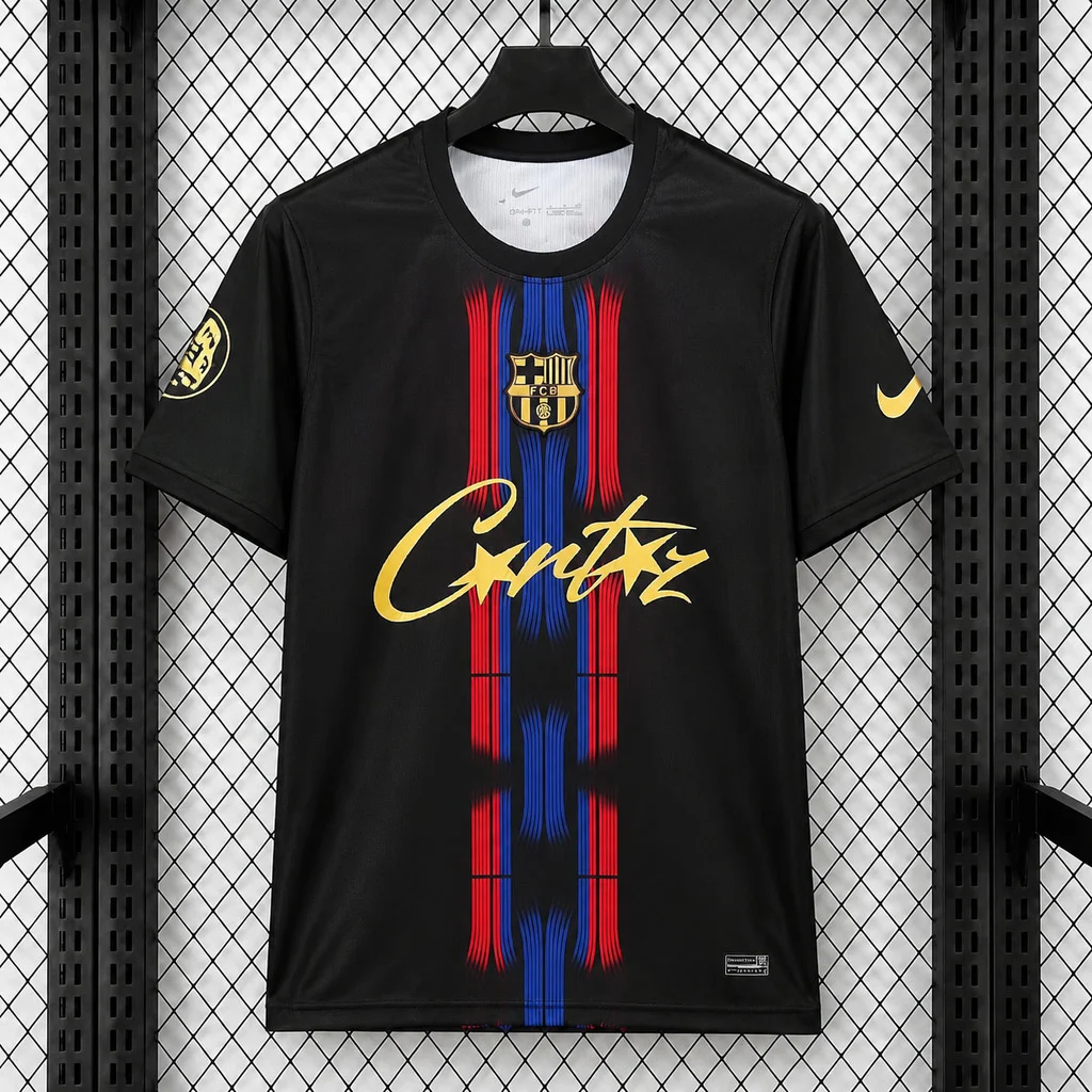 26/27 Barcelona x Corteiz Concept Black Soccer Jersey