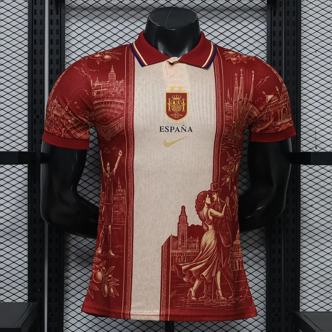2026 Spain Espana Maron Vintage Flamenco Dance Player Version Soccer Jersey