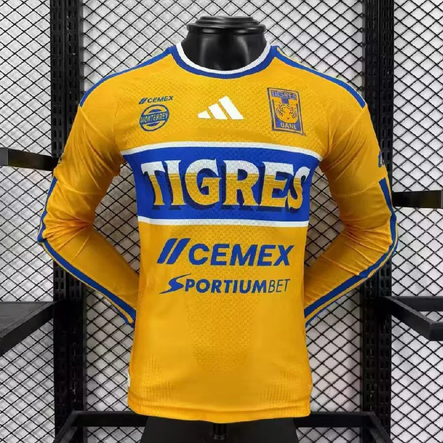 26/27 Tigres UANL Home Long Sleeve Player Version Soccer Jersey