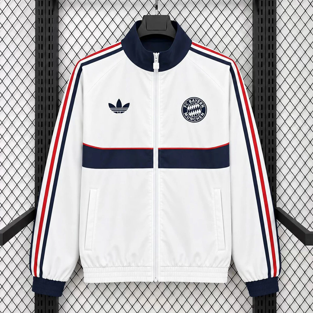 26/27 Bayern Munich OG Track Top White Windbreaker