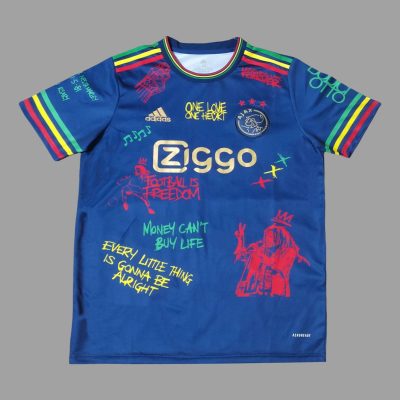 25/26 Ajax Bob Marley Blue Soccer Jersey