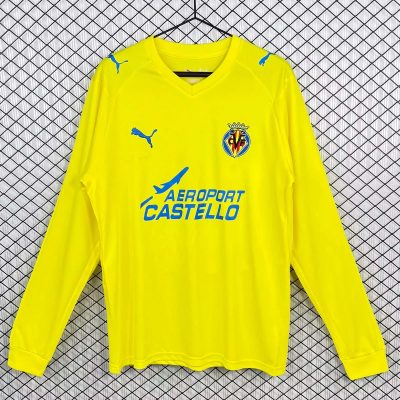 08/09 Villarreal Home Long Sleeve Retro Soccer Jersey