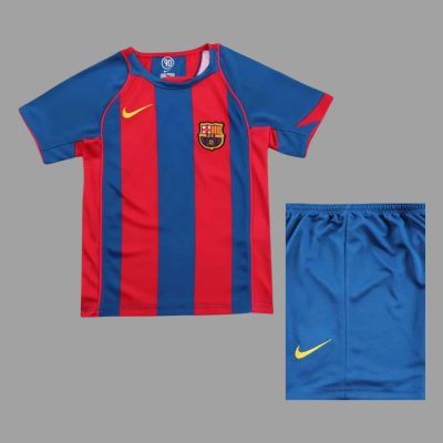 04/05 Barcelona Home Kids Retro Soccer Jersey Size 16-28