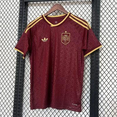 2026 Spain Special Edition Trefoil Maroon Soccer Jersey