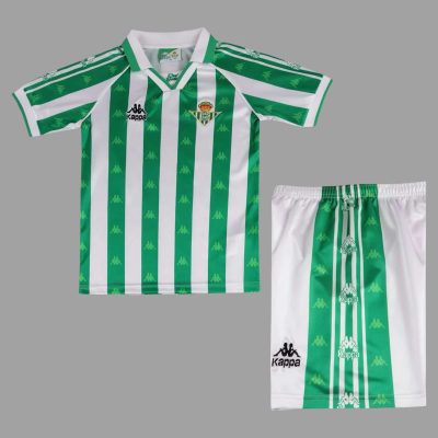 95/96 Real Betis Home Kids Retro Soccer Jersey Size 16-28