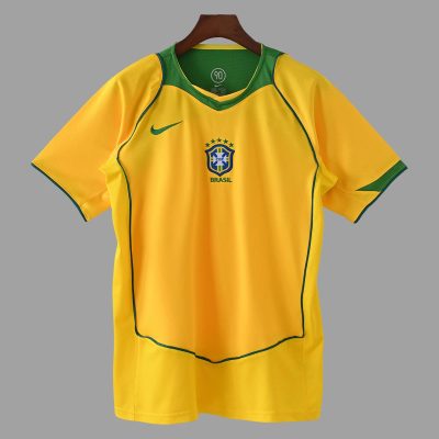 2004 Brazil Home Retro Soccer Jersey