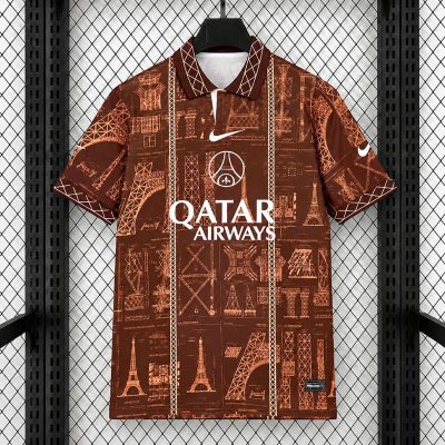 26/27 Pairs Saint-Germain Bordeaux Eiffel Tower Special Edition Dark Red Soccer Jersey