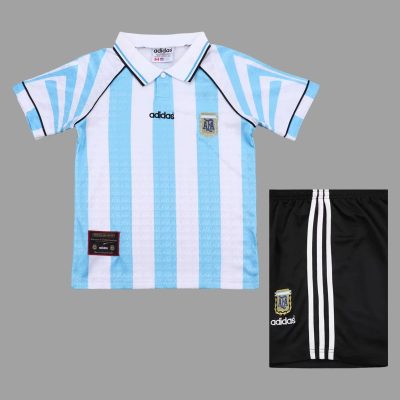 1997 Argentina Home Kids Retro Soccer Jersey Size 16-28