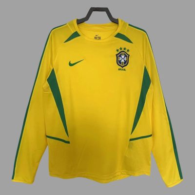 2002 Brazil Home Long Sleeve Retro Soccer Jersey