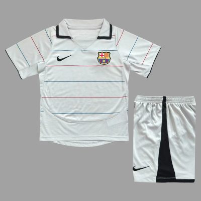 03/04 Barcelona Away Kids Retro Soccer Jersey Size 16-28
