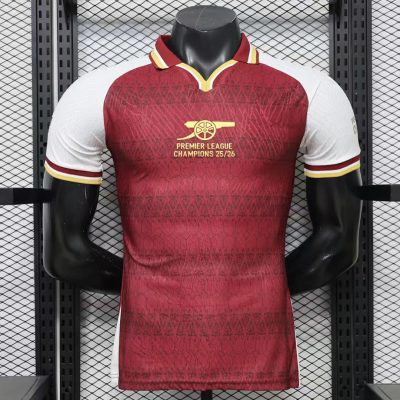 25/26 Arsenal Premier League Champions Maroon White Player Version Soccer Jersey