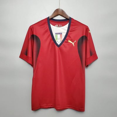 2006 Italy Goalkeeper Red Retro Soccer Jersey