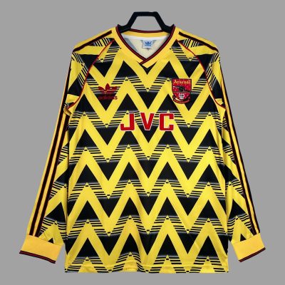 91/93 Arsenal Away Long Sleeve Retro Soccer Jersey