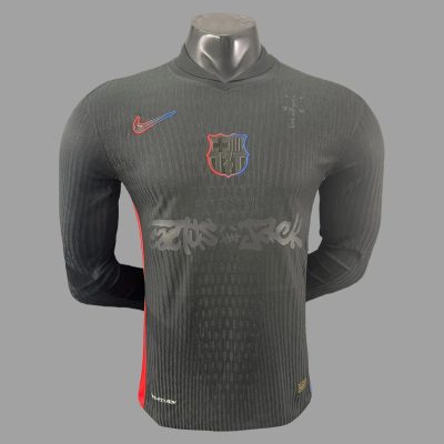 24/25 Barcelona Away Travis Scott Player Edition Long Sleeve Soccer Jersey