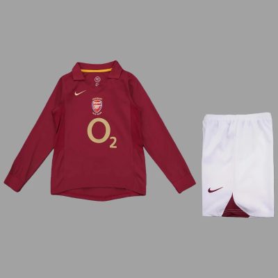 05/06 Arsenal Home Kids Long Sleeve Retro Soccer Jersey Size 16-28