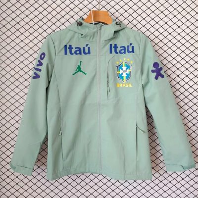 2026 Brazil Light Green Windbreaker Jacket