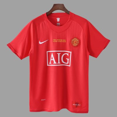 07/08 Manchester United Home Champions League Final Retro Soccer Jersey