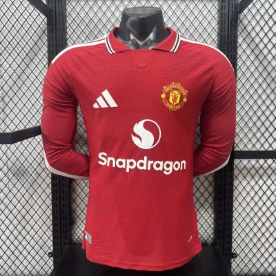 26/27 Manchester United Home Long Sleeve Player Version Soccer Jersey