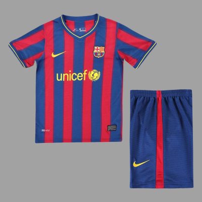 09/10 Barcelona Home Kids Retro Soccer Jersey Size 16-28