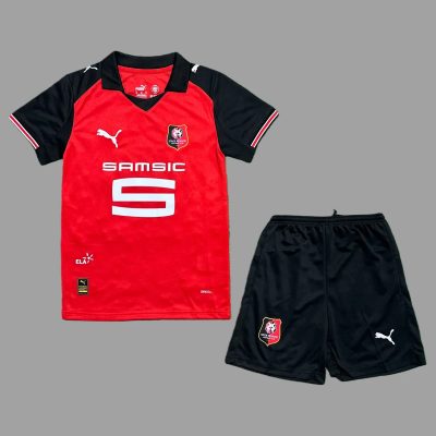 25/26 Stade Rennais Home Kids Soccer Jersey Size 16-28