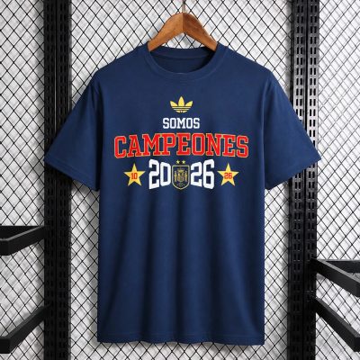 2026 Spain Somos Campeones Cotton Blue T-Shirt