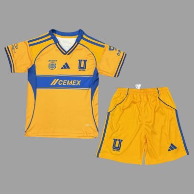 25/26 Tigres UANL Home Kids Soccer Jersey Size 16-28