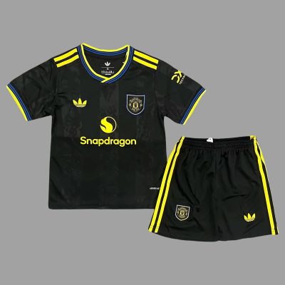 25/26 Manchester United Third Kids Soccer Jersey Size 16-28