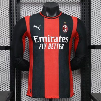 26/27 AC Milan Home Long Sleeve Player Version Soccer Jersey