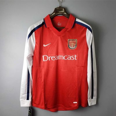 00/02 Arsenal Home Long Sleeve Retro Soccer Jersey
