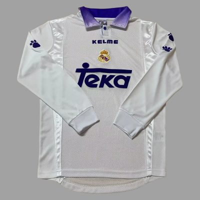 97/98 Real Madrid Home Long Sleeve Retro Soccer Jersey