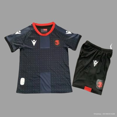 2024 Georgia away black kids soccer jersey size 16-28