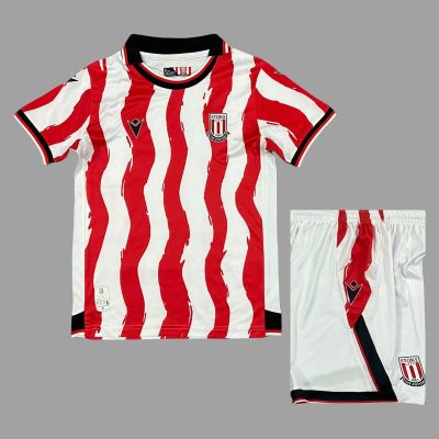 25/26 Stoke City Home Kids Soccer Jersey Size 16-28