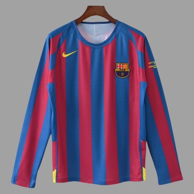 05/06 Barcelona Home Champions Final Long Sleeve Retro Soccer Jersey