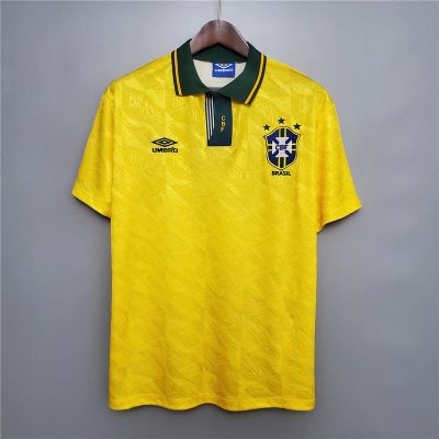 1992 Brazil Home Retro Soccer Jersey